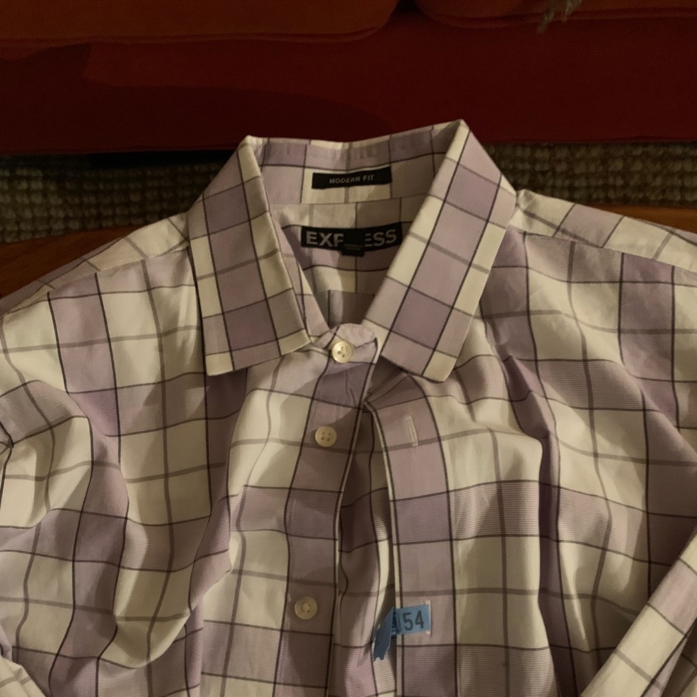 Express - Men’s Button Down - Purple Pattern